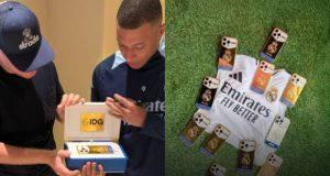 Cuando Mbappé descubre su nuevo smartphone de oro personalizado